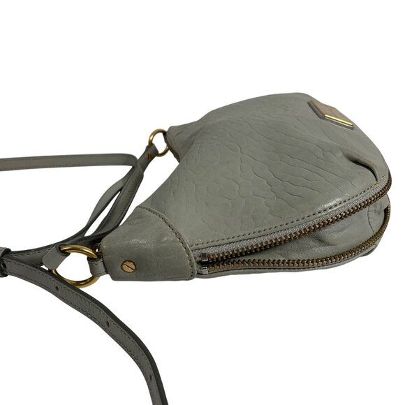 Marc By Marc Jacobs Washed Up Gray Leather Expandable Crossbody Bag Adj Strap - Picture 7 of 12